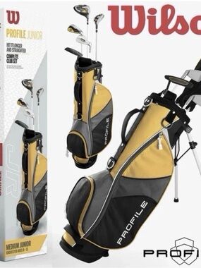 Wilson Profile JR Complete Golf Club Set Bag Yellow Ages 8-11 Right Handed NIB